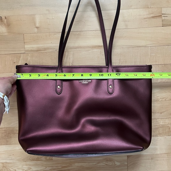 Coach Deep Burgundy Leather Tote - Picture 10 of 12